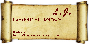 Laczházi Júnó névjegykártya